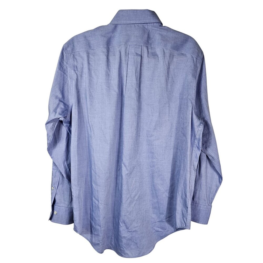 Lauren Ralph Lauren Non-Iron Button-Down Dress Shirt 15.5 32/33 Blue Preppy - Picture 2 of 6